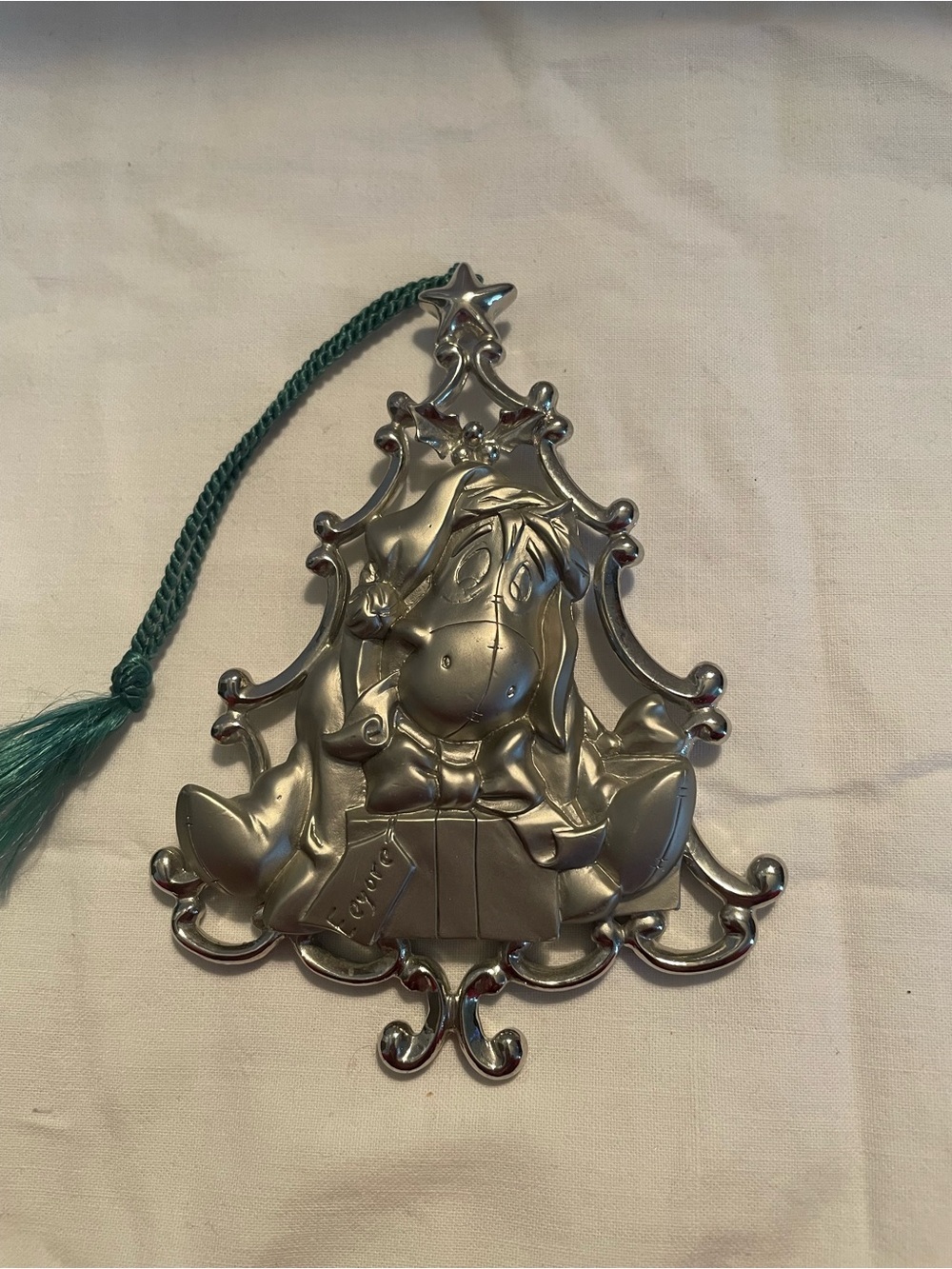 NWOT SilverTone Disney Eeyore Ornament - Holiday Tree Design - Picture 2 of 7